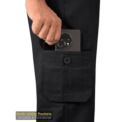 Jet Black Cargo Mens Jogger Pants